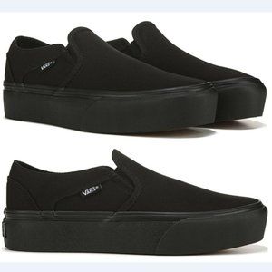 New VANS Platform Athletic Sneakers casual shoes Women's triple black all sizes